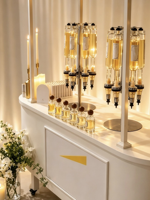En stock Distributeur de parfum à tête de pompe ronde 375/500/750ml pour 6 bouteilles, Présentoir rotatif pour bar à parfums