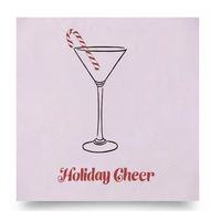 Weihnachts-Cocktail-Servietten mit Festtagsmotiv, 3-lagig, aus Frischholzfasern, Einweg-Papierservietten für Bars und Feiertagsfeiern, Individuell Anpassbar