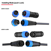 Konektor Tahan Air Jnicon M16 2 3 4 5 6 7 8 Pin Male Female Plug Kabel Terminal Sekrup Konektor Sirkular Tahan Air