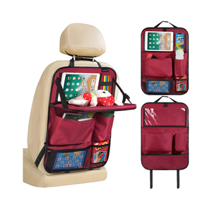 QEEPEI Deluxe Polyester <strong>Trunk</strong> &amp; Backseat Organizer <strong>Red</strong> Multi-Pocket <strong>Storage</strong> Bag with Kick Mats Auto Car Travel Accessories - Product Image 2