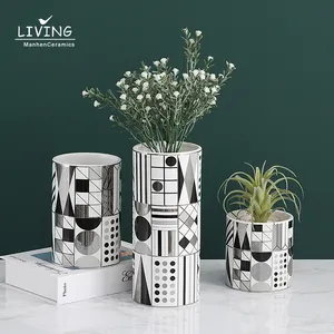 定制设计北欧花瓶家居装饰瓷壶优雅精致花朵花瓶现代陶瓷花瓶家居装饰