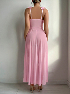 <span class=keywords><strong>2025</strong></span> Hot Phụ Nữ Sexy Màu Hồng Tuần Trăng Mật Trong Suốt Đồ Ngủ Bodysuits Ren Ánh Sáng Đồ Lót Đồ Ngủ Dài Ăn Mặc Đồ Lót Bộ - Product Image 4