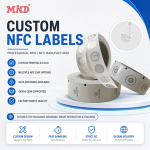 Autocollant intelligent <span class=keywords><strong>NFC</strong></span> programmable et réinscriptible, rouleau de papier <span class=keywords><strong>NFC</strong></span>, puce <span class=keywords><strong>NFC</strong></span>, étiquette ronde miniature de 10 mm, 25 mm - Product Image 1
