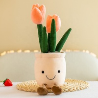 Figurines Tanaman Sukulen Kreatif Angela, Tanaman Pot Tulip Lucu, Dekorasi Rumah Kantor, Barang-barang Mirip Boneka