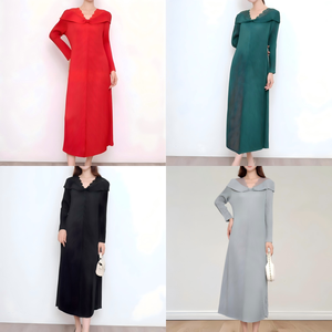 Vestido Midi Plisado Miyake Tallas Grandes con Cinturón para <span class=keywords><strong>Mujer</strong></span>, Vestidos Modestos para Iglesia, Moda Chic, Estilo Casual Holgado con Empalmes - Product Image 3