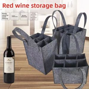 Promotion Custom Gift Wine Bag for 4 or 6 Bottles Vertical Felt Beer Bag with Handbag Premium Quality Customized Product - Product Image 3