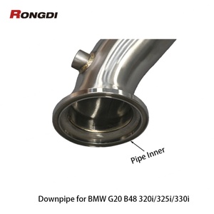 304 Stainless Steels TIG Welding Downpipe for BMW 3 Series 330i G20/G28 B48 2.0T 2018-2020 Brushed Straight Exhaust Pipe - Product Image 4