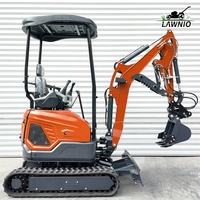 Mini-excavatrice LAWNIO à personnalisation complète, avec pompe à double engrenage, construction robuste pour le creusement de tranchées et le terrassement de canalisations