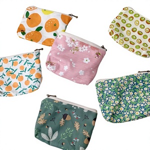 Monedero de tela de algodón para mujer, diseño de frutas, cartera para teléfono móvil, impresión en relieve, bolsillo pequeño cuadrado integrado, delgado - Product Image 1