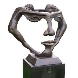 <span class=keywords><strong>Sculpture</strong></span> de paysage en métal sur mesure, grande taille, <span class=keywords><strong>visage</strong></span> humain, statue d'art de jardin, bronze abstrait, statue de <span class=keywords><strong>couple</strong></span> amoureux, baiser, métallique - Product Image 3