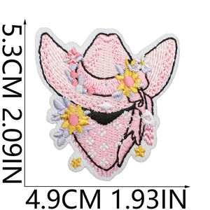 Parche bordado de niña vaca pequeña a la moda al por mayor, parche occidental, decoración de ropa, parches bordados para planchar para sombreros de camionero - Product Image 3