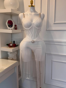 Lencería erótica transparente sencilla, camisón de malla sexy con abertura lateral alta para mujer, pijama de noche para damas - Product Image 3