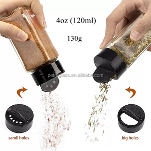 Barattoli in Vetro Quadrati Vuoti da 120ml per Spezie ed Erbe, con Dosatore per Zucchero e Condimenti, Personalizzabili con Logo Stampato in Serigrafia - Prezzo di Fabbrica - Product Image 3