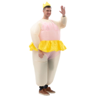 Costume de ballet gonflable rose pour adulte, convient aux tailles de 1,5 à 2 m. Idéal pour Noël, le cosplay, les fêtes, les spectacles sur scène et les bals masqués.