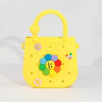 Tas Anak DIY dengan Kancing, Tas Tangan Silikon Tahan Air, Tas Penyimpanan untuk Perjalanan Luar Ruangan dan Berenang, Tas Selempang Anak