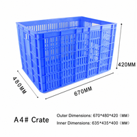 Caisse de rangement empilable en plastique PE, étanche, recyclable, pour le transport, 670x480x420mm, panier en caoutchouc vulcanisé haute résistance