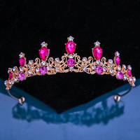 Style coréen diadème de mariée nouvelle robe de mariée couronne strass cristal pour anniversaire cérémonie de passage à l'âge adulte Performance en alliage