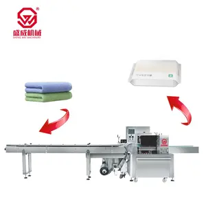 Shengwei Machinery flow wrap baby diaper towel napkin tissue paper soft pillow bag packing machine