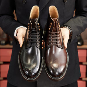 Bottes Chelsea montantes pour hommes, style mode, en cuir véritable fait main, respirantes, classiques et officielles - Product Image 2