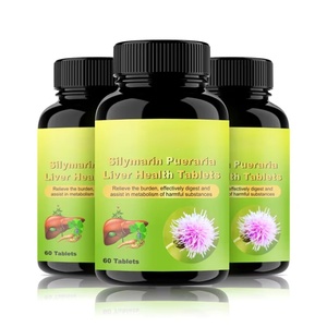Comprimés naturels à base de plantes de silymarine et de pueraria pour la santé du foie des adultes, 60 comprimés/flacon, 2 comprimés par jour - Product Image 1