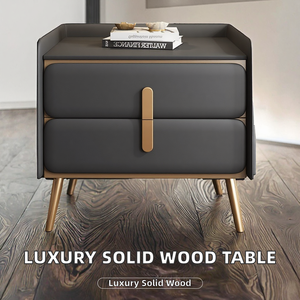 High-End Luxury Solid Wood 2-Drawers Narrow <b>Side</b> <b>Table</b> Small Black Sofa <b>Table</b> <b>for</b> Bedroom <b>Living</b> <b>Room</b> Apartment & Hotel - Product Image 2
