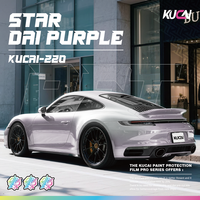 Nouveauté : Vinyle PVC imperméable PET Star Dai Purple Super Stretch à changement de couleur pour graphiques automobiles