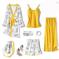 Ensemble de 7 pièces pour femmes, robe de chambre 100% coton, séchage rapide, respirant, pyjama thermique, prix de gros d'usine, vêtements de maison