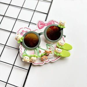 Vente chaude enfants bébé filles <span class=keywords><strong>petit</strong></span> ours lunettes de soleil épingle à cheveux bandeau 7 pièces ensembles enfants UV400 nuances mignon lunettes de soleil - Product Image 5