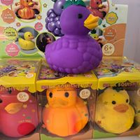 Groothandel Schattige Fruit Eend Squishy Speelgoed Zacht Langzaam Terugverend Stressverlichtend Knijp Speelgoed met Displaydoos