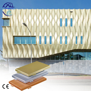 Revestimiento de Pared Curva Exterior <span class=keywords><strong>con</strong></span> Perfil de Aluminio, Panel de Aluminio Hiperbólico <span class=keywords><strong>con</strong></span> Patrón de <span class=keywords><strong>Piedra</strong></span> - Product Image 4