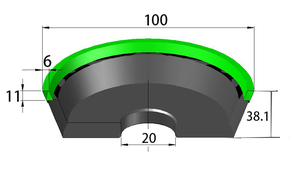 Herramientas de Diamante 12V2 100X20X6X11X38.1T, Muelas Abrasivas CBN, <span class=keywords><strong>Piedra</strong></span> de <span class=keywords><strong>Afilar</strong></span> Cuchillos <span class=keywords><strong>para</strong></span> Pulir <span class=keywords><strong>Brocas</strong></span> de Carburo de Tungsteno - Product Image 5