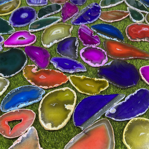 Vendita calda varie lastre Geode lastre rosa blu viola marrone giallo lastra Argentina agata Sice per la collezione decorazione per la casa - Product Image 5