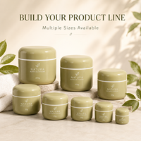 Pot de crème cosmétique vert olive personnalisé de luxe avec logo |   Emballage de soins de la peau de qualité supérieure OEM ODM pour les marques de beauté