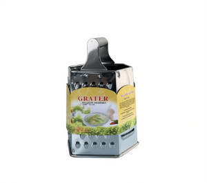 Grattugia esagonale in metallo 22x13,5 cm, utensile da cucina resistente per verdure e frutta, funzionamento manuale, lavaggio a mano consigliato. - Product Image 1