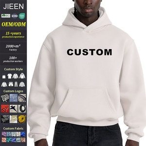 <strong>Men's</strong> Heavyweight 300-500 Gsm Hoodies Custom Printed Boxy Fit <strong>Pullover</strong> With Drop Shoulder Plain Sweatshirts - Product Image 1