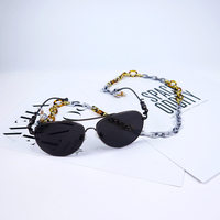 Patchwork d'écaille de tortue de luxe et acétate acrylique multicolore masquage du visage chaîne lunettes et lunettes de soleil colliers bijoux de mode