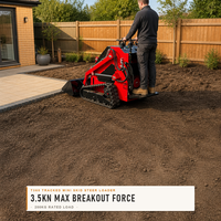 Mini Skid Steer Loader T360 dengan Track Karet, 941kg, Compact Track Loader, Bucket 0.1M3, EPA EURO5 untuk Pekerjaan Tanah