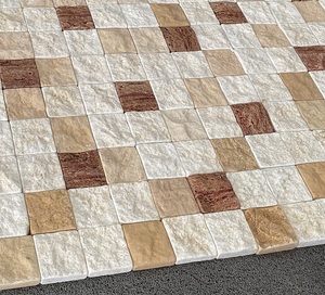 بلاط حجر الترافرتين المختلط الأحمر والبيج والأبيض، حجارة متدحرجة لتبليط الأرضيات الخارجية في الفناء والحديقة والمناظر الطبيعية - Product Image 5