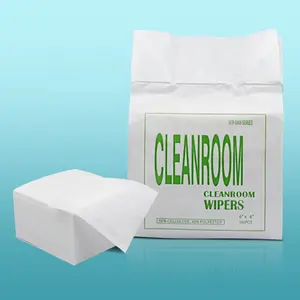 Yüksek kaliteli özelleştirilmiş Polyester sanayi dokunmamış kuru ve ıslak kullanım temiz oda silecekleri temizleme bezi