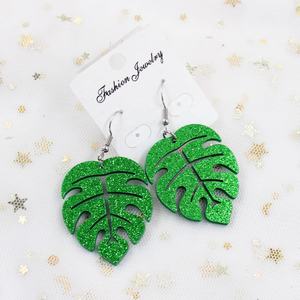 ERS040AH009 एक्रिलिक पेंटाग्राम बालियां Monstera कैक्टस काले पार कान की बाली केकड़ा लॉबस्टर एक्रिलिक कान की बाली - Product Image 2