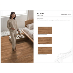 Azulejos de Porcelana con Aspecto de Madera Rústica Marrón, 2x4 Pies, Superficie Brillante, para Interiores Residenciales de Primera Calidad, Pisos y Paredes - Product Image 1