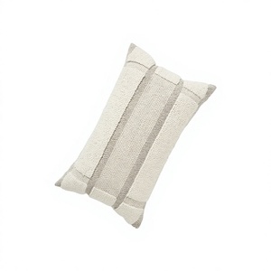 Housse de coussin d'extérieur bohème de créateur, tissée à la main en coton, motif géométrique vintage, très tendance - Product Image 1