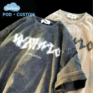 <span class=keywords><strong>T</strong></span>-<span class=keywords><strong>Shirt</strong></span> da <span class=keywords><strong>Uomo</strong></span> Oversize in Cotone Pesante con Logo Personalizzato, Stampa di Alta Qualità, Effetto Vintage Acid Wash - Product Image 1