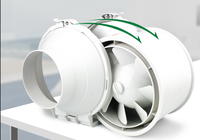 Ventilateur d'extraction silencieux à moteur à condensateur, monté au plafond, pour conduit en plastique de 4 pouces, alimentation CA, extracteur d'air, ventilateur à tuyau rond, alimentation unidirectionnelle