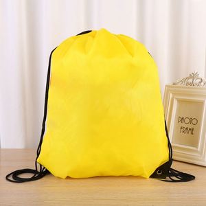 Custom 210D Waterproof Polyester Small Size Unisex Storage Bag Double Shoulder <b>Drawstring</b> <b>Backpack</b> - Product Image 2