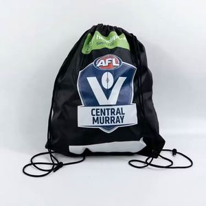 Custom Classic Printed Recycled Waterproof 210D Polyester <b>Drawstring</b> <b>Backpack</b> Sport Gym Storage Sack Bag - Product Image 3