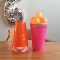 Gobelet en plastique jetable à double paroi de haute qualité, écologique, sans danger pour les aliments, PET/PP/PS, 90 mm, 532 ml, anniversaire, Noël, fête