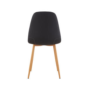 Chaise de salle à manger européenne confortable en tissu noir pour la maison, restaurant, style nordique moderne, vente en gros pour hôtel, extérieur, en métal, bois, PC - Product Image 3