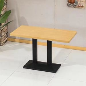 Table à manger moderne en bois avec base en métal pour la maison Restaurant Café Utilisation - Product Image 3