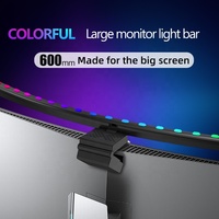 Barre lumineuse d'affichage de fond multifonctionnelle à 3 modes et 7 couleurs Barre lumineuse incurvée pour écran d'ordinateur pour salle de jeux